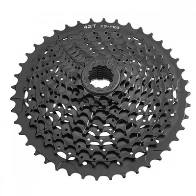Abbildung von MICROSHIFT Kassette XLE 10.rzedowa, Stalowa do 36T Aluminiowa 42T, Compatible with Shimano, 11 13 15 18 21 24 28 32 36 42(Al.), Black (NEW)