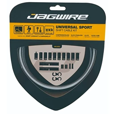Abbildung von Jagwire 2 x Sport Schalthebel Set für Erwachsene, Unisex, mit Mantel, Silber, Einheitsgröße