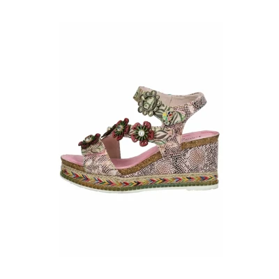 Abbildung von Laura VITA Keilsandalette, Damen, Größe: 40, Rose Leder/synthetik