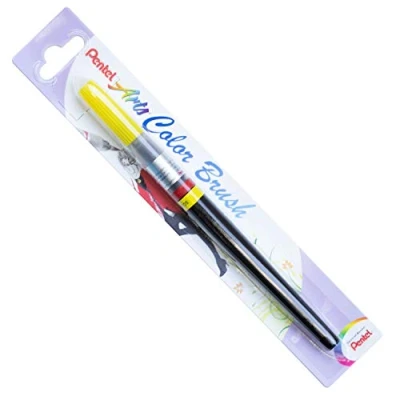 Abbildung von Pentel XGFL 105X Colour Brush, einzigartiger Pinselstift gefüllt mit Aquarelltinte, gelb, 17.5 x 1.3 cm