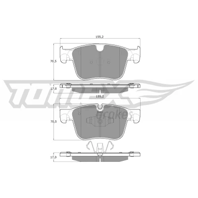 Abbildung von Bremsbelagsatz, Scheibenbremse TOMEX Brakes TX 17 291