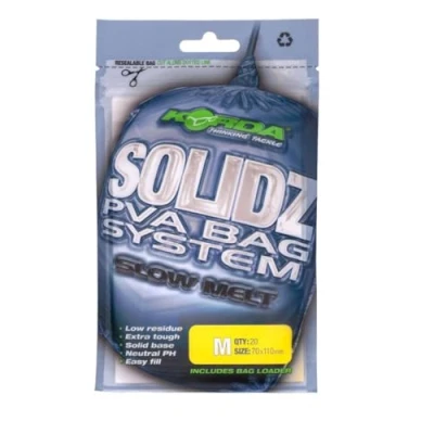 Abbildung von Korda Solidz Slow Melt PVA Bags Beutel, Größe/Packungsinhalt:M 70 x 110mm / 20
