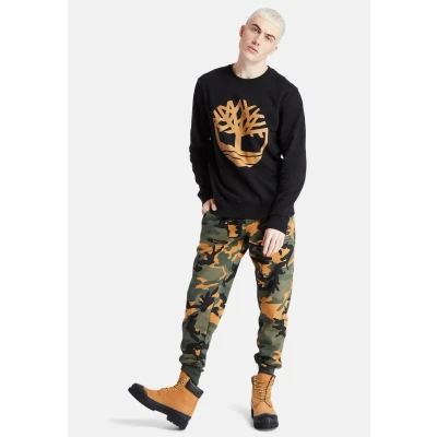 Abbildung von Timberland YC CORE TREE LOGO CREW NECK Sweatshirt, Herren, Größe: Medium, Black wheat boot