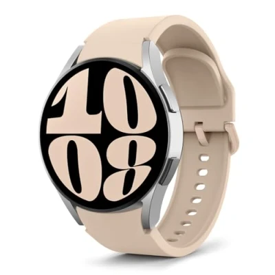 Abbildung von MoKo Armband Kompatibel mit Samsung Galaxy Watch 7 FE 6 5 4 40mm 44mm/Watch Classic 43mm 47mm/Watch Pro 45mm/Watch 42mm 46mm, Weiches Silikon Ersatzarmband, Hellrosa