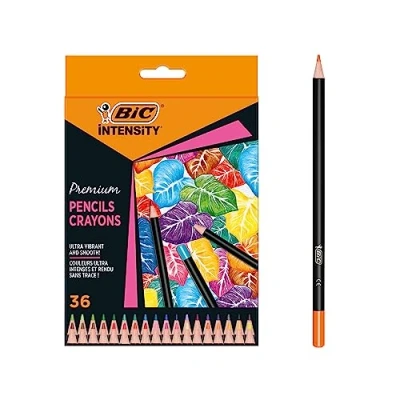 Abbildung von BIC Intensity Premium Buntstifte für Erwachsene und Kinder, Farbstifte zum Malen in 36 Farben, hochpigmentiert &amp; mit bruchsicherer Mine