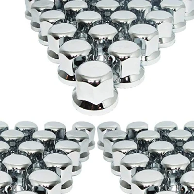 Abbildung von Promo Link 40x 32 mm Radmutterkappen Chrom Schrauben Kappen Kunststoff SW32 LKW Anhänger Auflieger