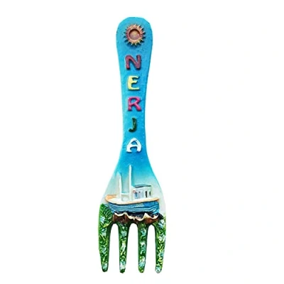 Abbildung von Nerja Spanien 3D Gabel Souvenir Kühlschrankmagnet Geschenk, handgefertigt, Heim und Küchendekoration, Kollektion