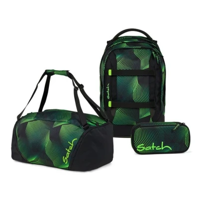 Abbildung von satch Pack Schulrucksack Set 3tlg. inkl. Schlamperbox und Sporttasche (Seismic Green)