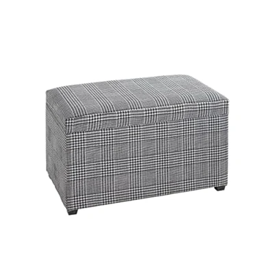 Abbildung von HAKU Möbel Sitztruhe schwarz, weiß, MDF, Textilgewebe Maße: B 65 cm x H 42 T 40 cm, Style: Bohemian