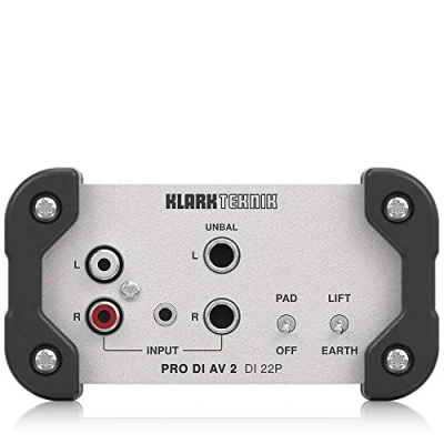 Abbildung von Klark Teknik PRO DI AV 2 22P passive Stereo Box mit Midas Transformatoren und erweitertem Dynamikbereich