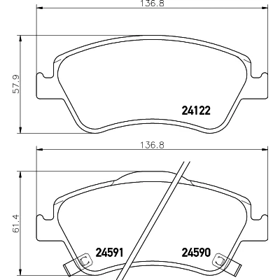Abbildung von HELLA 8DB 355 013 561 Bremsbelagsatz mit akustischer Verschleißwarnung Zubehör TOYOTA: Auris Schrägheck, Corolla X Limousine