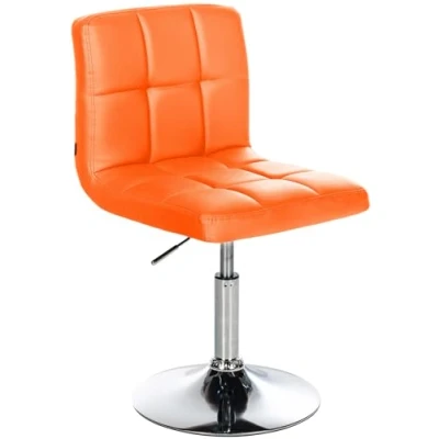 Abbildung von CLP Drehstuhl Palma V2 Mit Hochwertiger Polsterung Und Kunstlederbezug I Höhenverstellbarer Esszimmerstuhl Metallgestell In Chrom Optik, Farbe:orange