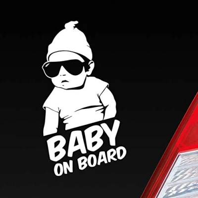 Abbildung von Hellweg Druckerei Baby an Board Bord Zubehör passend für Hangover Fans Auto Aufkleber Sticker Heckscheibenaufkleber