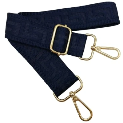Abbildung von Verstellbarer Schultergurt für Taschen Marineblau, Taschengurte zum Wechseln, Taschengurt Breit mit Karabiner Gold, 80 130 cm Tragegurt Tasche Damen Schulterriemen, Handtasche, 3.8cm, 1309