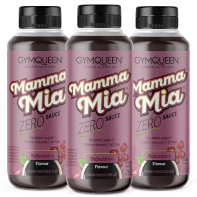 Abbildung von GymQueen Mamma Mia Zero Sauce 3x265ml, kalorienarm, ohne Fett &amp; Zucker, zum Verfeinern von Gerichten oder als Salat Dressing, vegetarisch und laktosefrei, Balsamico