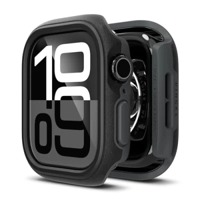 Abbildung von Ringke Onyx Case Compatible with Apple Watch 10 46mm Hülle, Slim Snug Fit Stoßfest Kratzfest Bumper Handyhülle mit Einzigartigem Textur Design und Rahmen Schutz Black