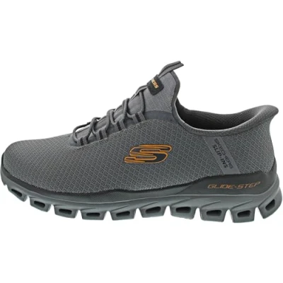 Abbildung von Skechers Glide Step Noxus Herren Sneaker zum Reinschlüpfen, Charcoal/Orange, 46 EU