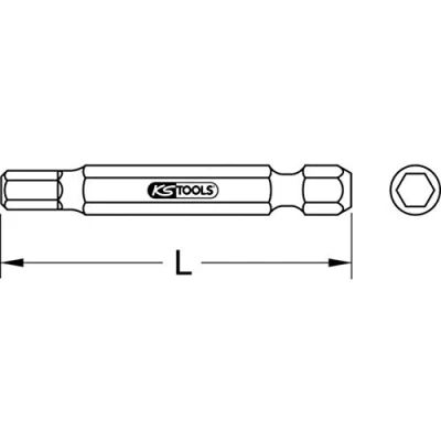 Abbildung von KS Tools 911.3579 1/4&quot; CLASSIC Bit Innensechskant, 50mm, 8mm, 5er Pack