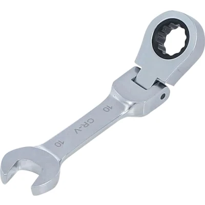Abbildung von BGS 6910 Ratschenring Maulschlüssel kurz 100 mm abwinkelbar SW 10 Ratschenschlüssel feinverzahnt, CV Stahl
