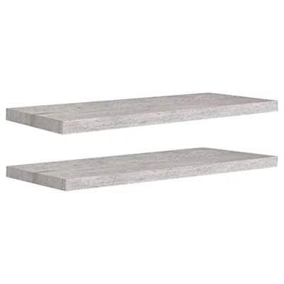 Abbildung von vidaXL 2X Schweberegal Wandregal Schwebend Bücherregal Wandboard Hängeregal Dekoregal Freischwebend Regal Betongrau 80x23,5x3,8cm MDF