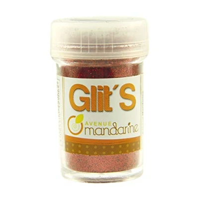 Abbildung von Avenue Mandarine 42506MD Glitter Glit&#039;s Flakon (14g, mit praktischem Streuaufsatz zur leichten Handhabung, ideal für Kinder) 1 Stück rot