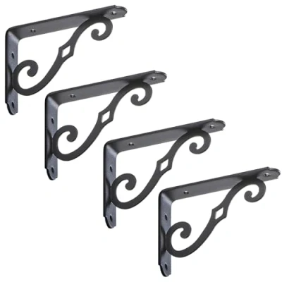 Abbildung von SO TECH® Wandregalhalter Regalkonsole BLACKLINE II schwarz Tragkraft bis zu 30 kg / Paar, Set 2 tlg., 12,5 x 9 2,5 cm