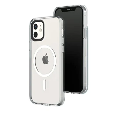 Abbildung von RhinoShield Clear Case kompatibel mit MagSafe für [iPhone 12/12 Pro]Überragende Magnetstärke, Vergilbungsresistenz, Kristallklar, optimaler Schutz und personalisierbar Schwarz Kamera Ring