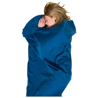 Abbildung von Lifeventure Polycotton Schlafsackeinlage. Leichtes Reise und Campinglaken zur alleinigen Verwendung oder als wärmende Unterlage für den Schlafsack rechteckige Form