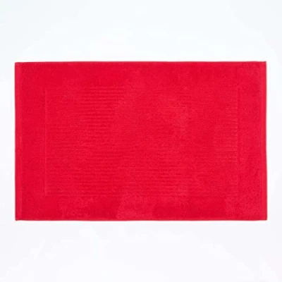 Abbildung von Homescapes Frottee Badvorleger Imperial 50 x 80 cm rot, Duschvorleger aus 100% Baumwolle in Hotel Qualität