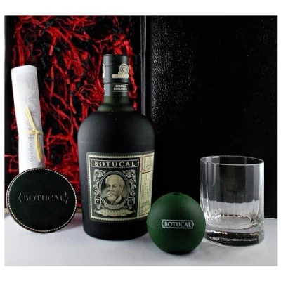 Abbildung von Geschenk Ron Botucal Rum + 1 Original Glas Untersetzer Eiskugelform