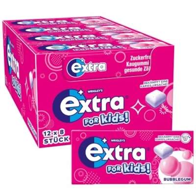 Abbildung von Extra For Kids, Zuckerfreier Kaugummi Für Kinder, Multipack mit 12x8 Dragees, frischen Atem