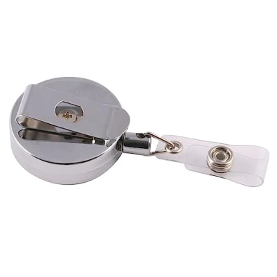 Abbildung von EUROPEL Ausweisjojo für Ausweishalter, Namensschild, Namensschild Schlüsselanhänger, mit Gürtelclip und Schlaufenclip, Metall Einziehbar, 80cm, 121283, 10 Stücken.