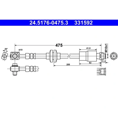 Abbildung von ATE 24.5176 0475.3 Bremsschläuche 475 M10x1 OPEL: Mokka / X