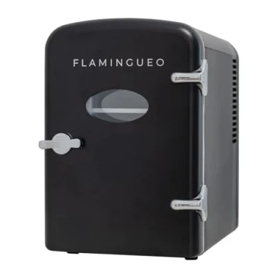 Abbildung von Flamingueo Mini Kühlschrank 4L Klein, 12V/220V, Funktion Kühlen und Heizen, Getränkekühlschrank, kühlschränke, Fridge