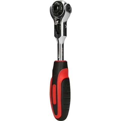 Abbildung von KS TOOLS 914.3815 Umschaltknarre 72 10 (3/8&quot;) mit Winkelgelenk 165 Chrom Vanadium Stahl