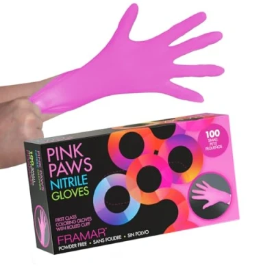 Abbildung von FRAMAR Einmalhandschuhe S Pink Nitrilhandschuhe S, Handschuhe Einweg Latexfreie Einweghandschuhe, Gummihandschuhe Einweg, haushaltshandschuhe Latexhandschuhe Putzhandschuhe 100