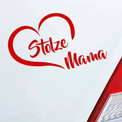 Abbildung von Hellweg Druckerei Stolze Mama Liebe Herz Mutter Kind Auto Aufkleber Sticker Heckscheibenaufkleber