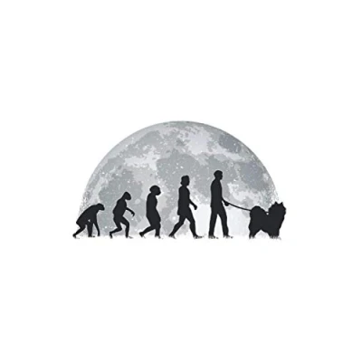 Abbildung von Samojede Notizbuch: Evolution Mond Schlittenhund Samojeden / 6x9 Zoll 120 karierte Seiten
