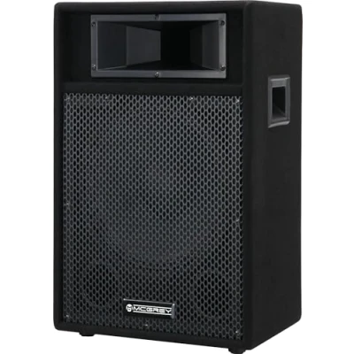 Abbildung von McGrey PA 112 12/2 passive Box (DJ, PA, 2 Wege Lautspercher, Trapezform, 75/150/300 Watt (RMS/Musikleistung/Peak), 12&quot; Speaker, 2&quot; Piezo Hochtöner, SPK und 6,35 mm Klinkenanschlüsse) schwarz