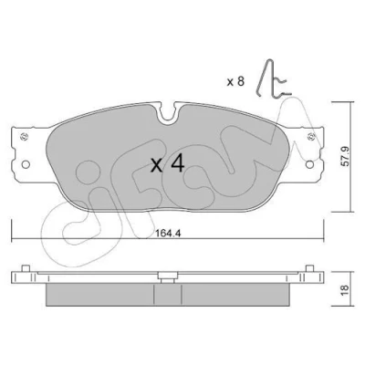 Abbildung von CIFAM 822 1189 0 Bremsbelagsatz für Verschleißwarnanzeiger vorbereitet JAGUAR: S Type, XJ Limousine