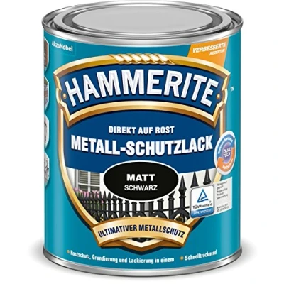 Abbildung von Hammerite  Metallschutzlack schwarz matt / 15753, hochgradig Witterungsbeständig, Wasserabweisend