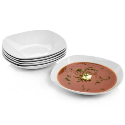 Abbildung von SÄNGER Suppenteller Bilgola Suppenschalen Set, Weiß, (6 St), 350ml, spülmaschinengeeignet, Premium Collection