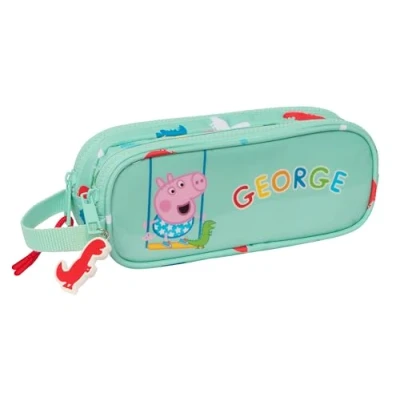 Abbildung von Safta George Doppelmäppchen für Kinder, ideal Kinder im Schulalter, bequem und vielseitig, Qualität Widerstandsfähigkeit, 21 x 6 8 cm, Minzgrün, Estándar, Lässig