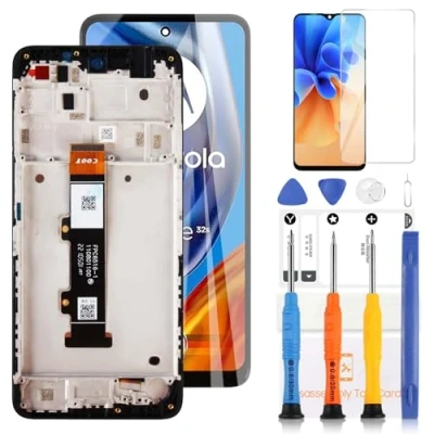 Abbildung von LADYSON LCD Bildschirm für Motorola Moto E32S XT2229 XT 2229 Display Touchscreen Digitizer Assembly Ersatz Glas mit Werkzeugen (6,5 Zoll, Schwarz Rahmen)