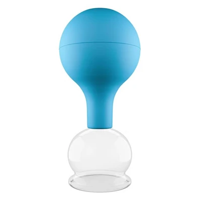Abbildung von pulox Schröpfglas aus Echtglas blau 40mm 1 St