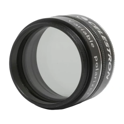 Abbildung von Celestron 94107 variabler Polarisations Mondfilter Reduziert Helligkeit und Blendung. Kompatibel mit 1,25 Zoll Okularen geeignet, um Mond, Venus Doppelsterne zu beobachten, Schwarz