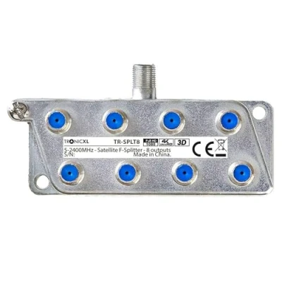 Abbildung von TronicXL Digital 8 Fach Antennen Kabel TV BK Weiche SAT Splitter HDTV F Stecker Verteiler Fernsehen Fernseher HD Switch achtfach Stammleitungsverteiler DVBC DVBT Radio UKW Unicable 4K 8fach