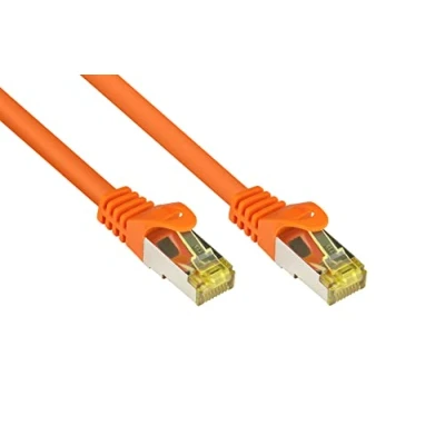 Abbildung von Good Connections RJ45 Ethernet LAN Patchkabel mit Cat. 7 Rohkabel und Rastnasenschutz RNS, S/FTP, PiMF, halogenfrei, 500MHz, OFC, 10 Gigabit fähig (10/100/1000/10000 Base T Netzwerke) z.B. für Patchpanel, Switch, Router, Modem schwarz, 20 m