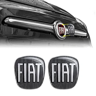 Abbildung von Fiat 14186B 2 Stück 3D Ersatz Aufkleber, schwarz, für 500 l, Stück, vorne und hinten.