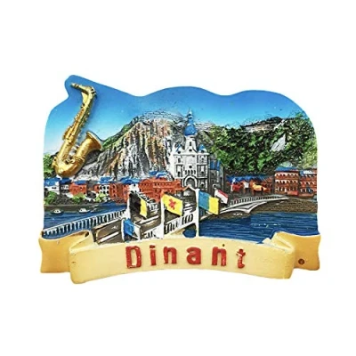 Abbildung von 3D Dinant Belgien Kühlschrank Kühlschrankmagnet Tourist Souvenirs Handgemachte Harz Handwerk Magnetische Aufkleber Home Küche Dekoration Reise Geschenk
